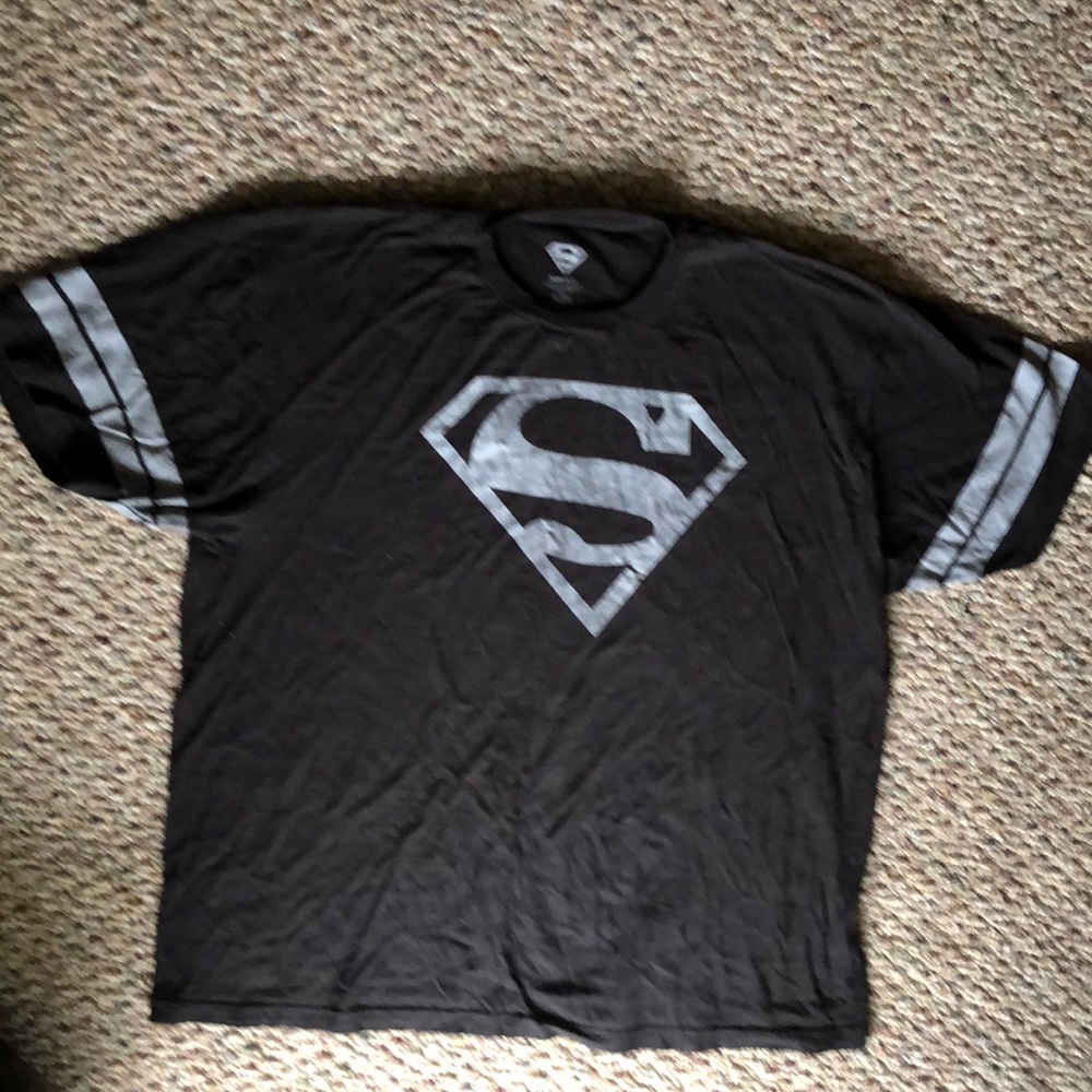 Used Superman Black Shirt 2xl